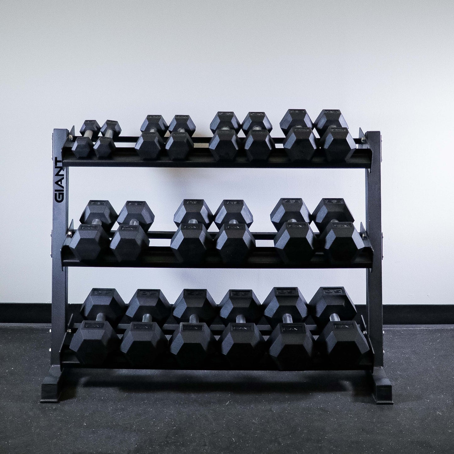 GIANT Rubber Hex Dumbbell Sets - Straight