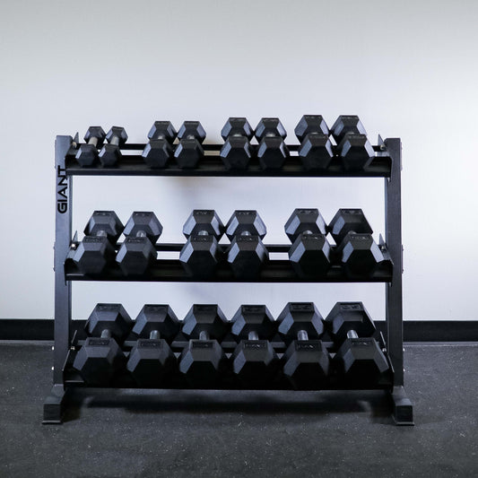 GIANT Rubber Hex Dumbbell Sets - Straight