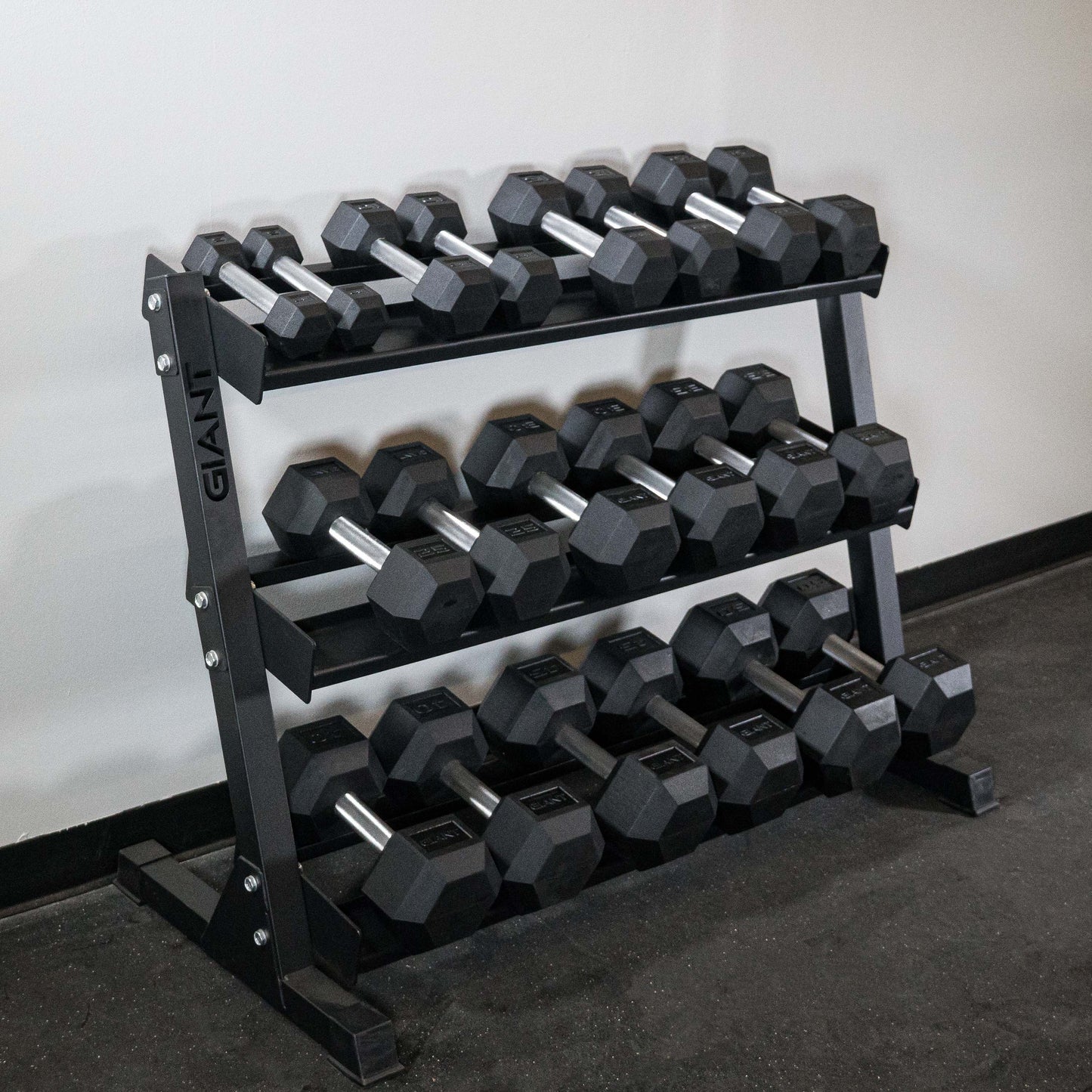GIANT Rubber Hex Dumbbell Sets - Straight