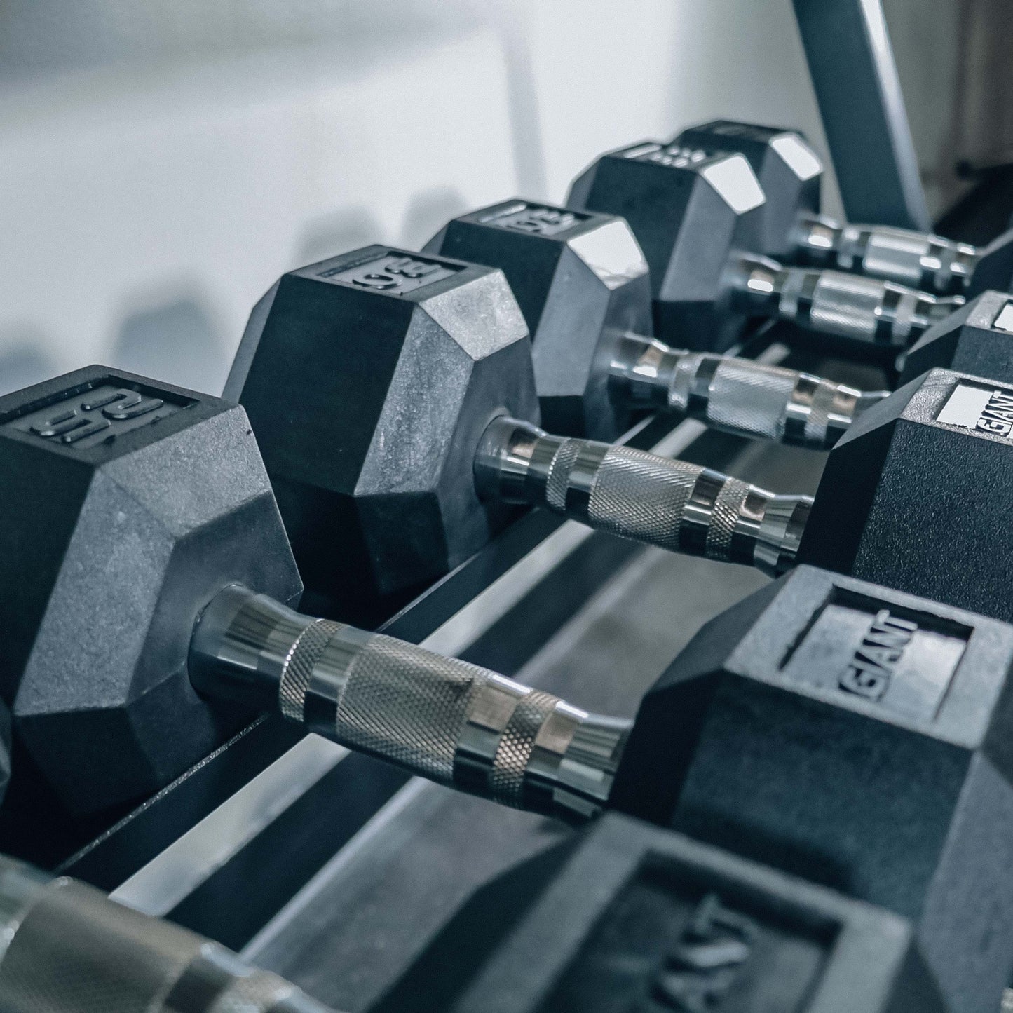 GIANT Rubber Hex Dumbbell Pairs - Ergonomic