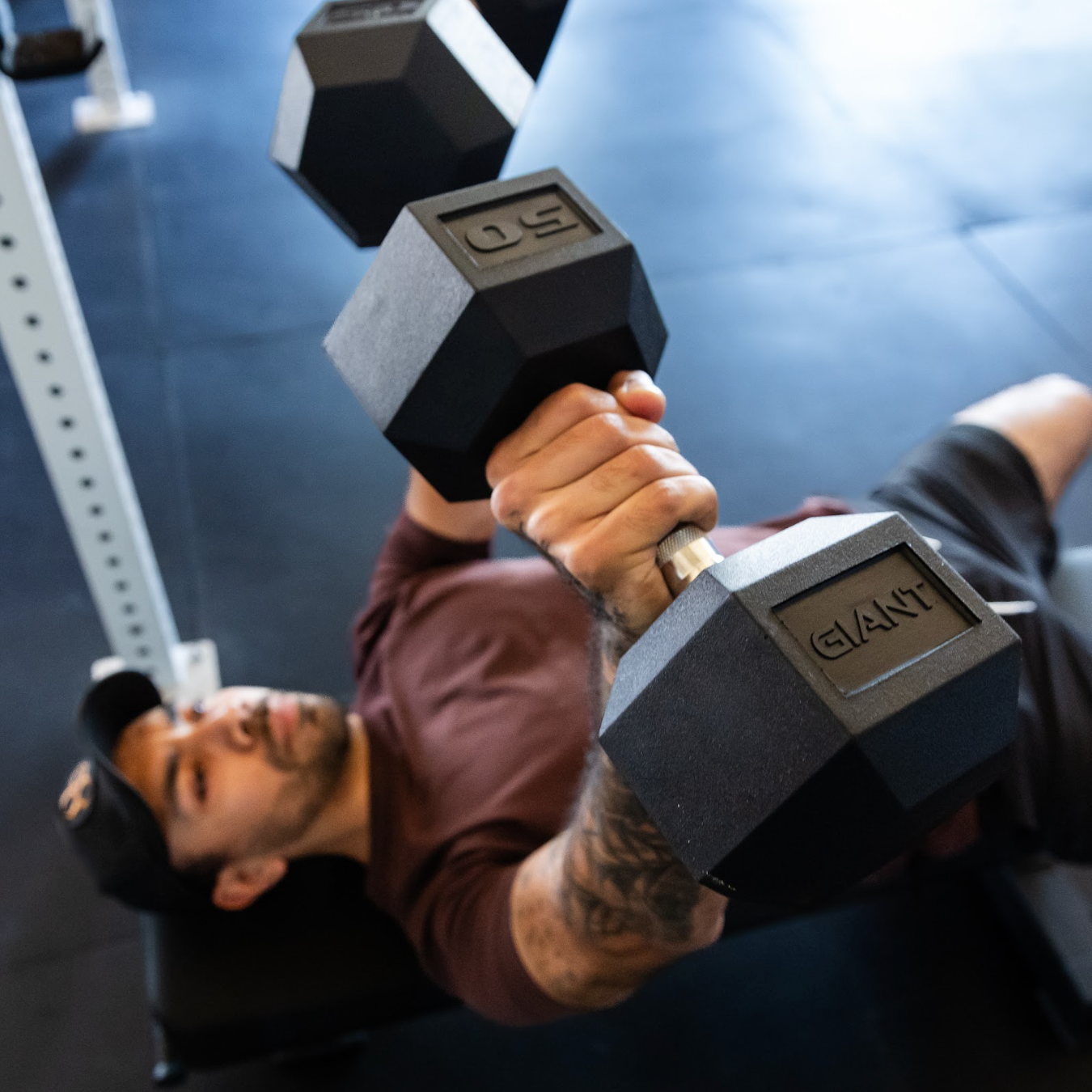 GIANT Rubber Hex Dumbbell Pairs - Ergonomic