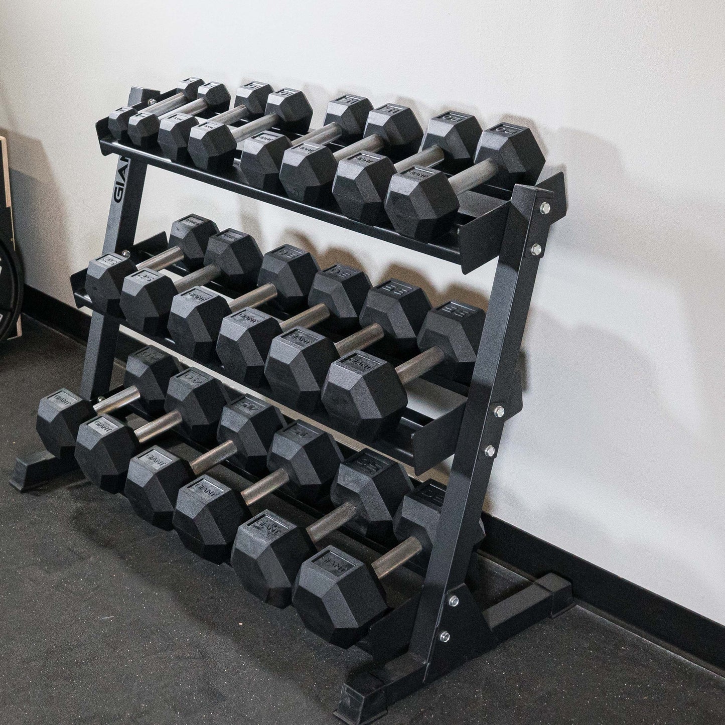 GIANT Rubber Hex Dumbbell Sets - Straight