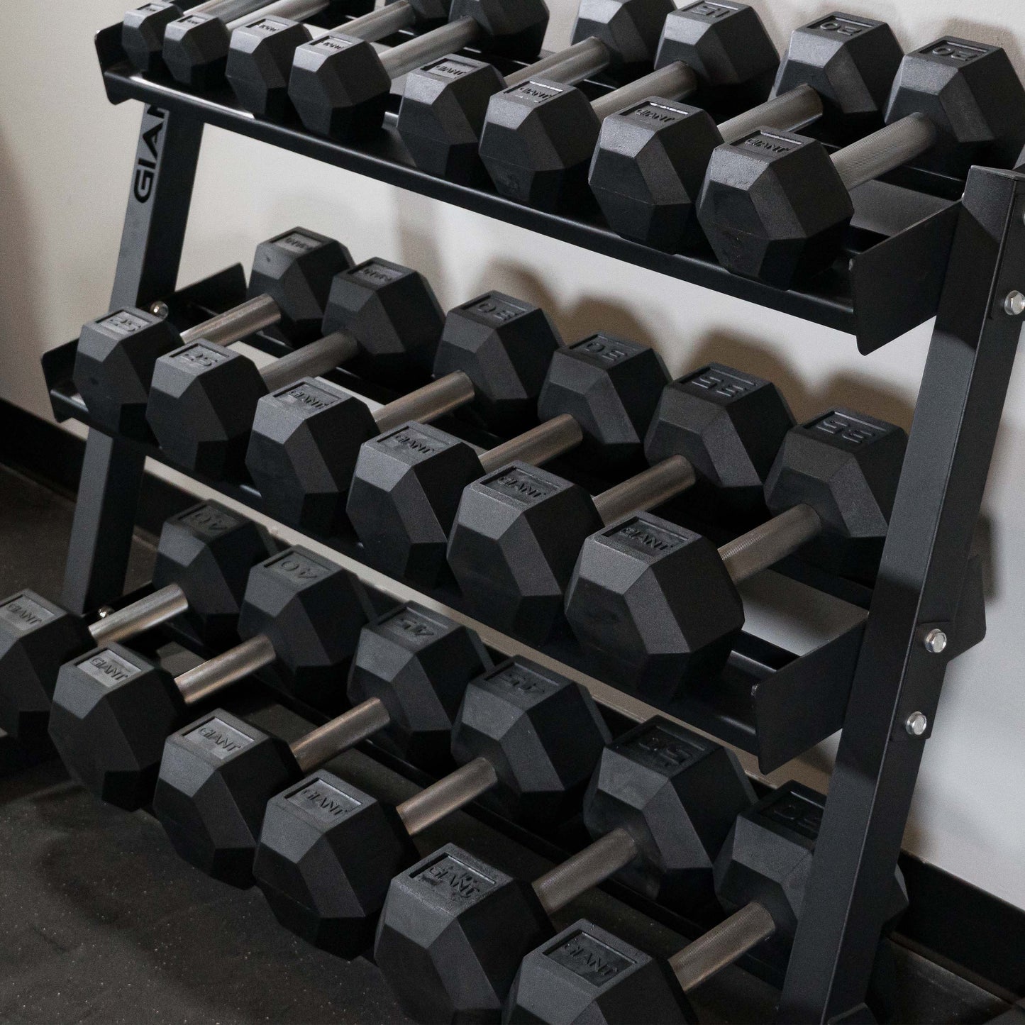 GIANT Rubber Hex Dumbbell Sets - Straight